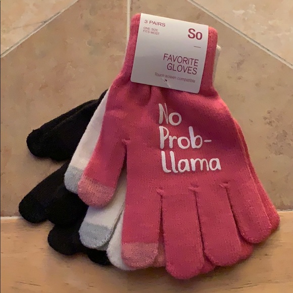 So Cold Weather Graphic 3PK Tech Glove NO PROB - LLAMA. - Picture 2 of 6
